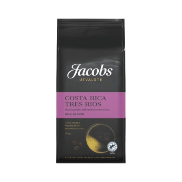 Costa Rica Tres Rios Whole Beans (Hele Bønner) 500g Jacobs Utvalgte | Whole Beans Coffee | All season, Coffee, Party, Roast Whole Beans, Snacks | Jacob Utvalgte