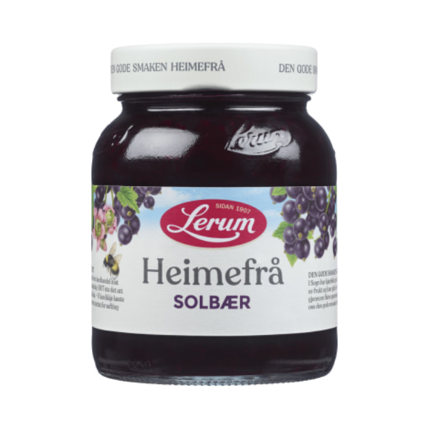 Blackcurrant Heimefrå 380g Lerum - Solbær Heimefrå | Blackcurrant jam | All season, breakfast, Jam and Jellies, Snacks, Superdeals | Lerum