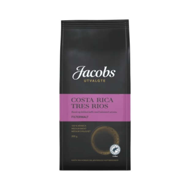 Costa Rica Tres Rios Filter Ground (Filtermalt) Coffee 200g  Jacobs Utvalgte | Ground Coffee | All season, Coffee, Snacks | Jacob Utvalgte