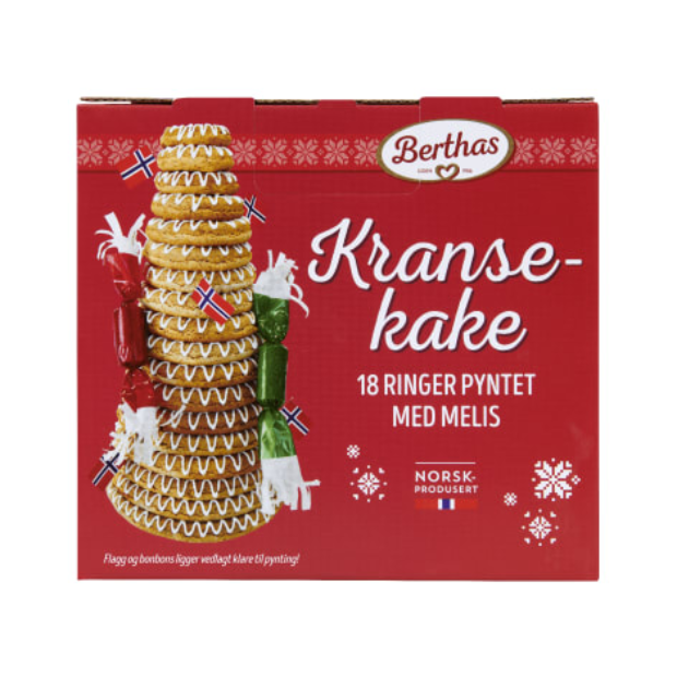 Kransekake 18 Rings 900g Berthas | kranskake | bakery, christmas, Party, Snacks | Berthas