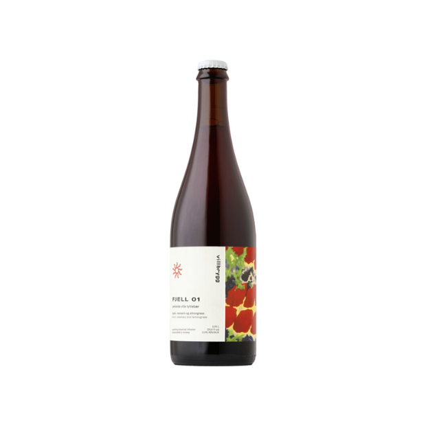 FJELL 01 Lingonberry Sparkling Botanical Drink - Fjell 01 Tyttebær 0,75l Villbrygg
