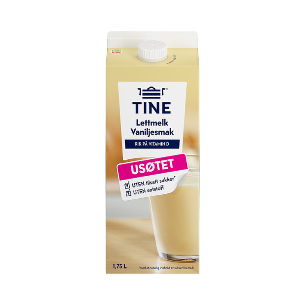 TINE Low-Fat Milk with Vanilla Flavor - Lettmelk m/Vaniljesmak 1,75l Tine