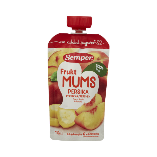 FruktMUMS Peach Fruit Pouch - Fruktmums Fersken 110g Semper