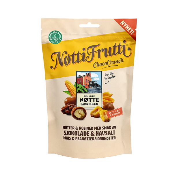 Nut Mix with Chocolate Peanuts & Raisins - Nøtti Frutti Chococrunch 160g Dln