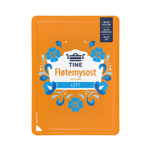Cream Whey Cheese Lighter Sliced  - Fløtemysost Lettere skivet 130g Tine