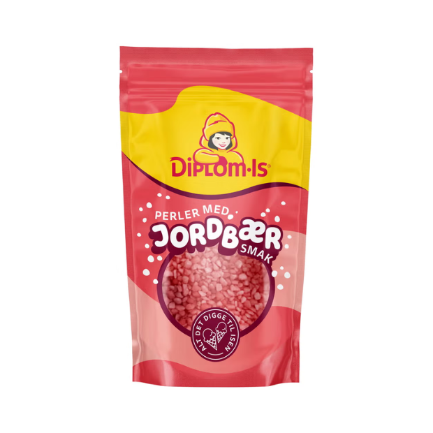 Strawberry Pearls - Jordbærperler 80g Diplom-is