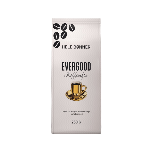Evergood Decaffeinated Whole Bean Coffee - Evergood Koffeinfri Hele Bønner 250g