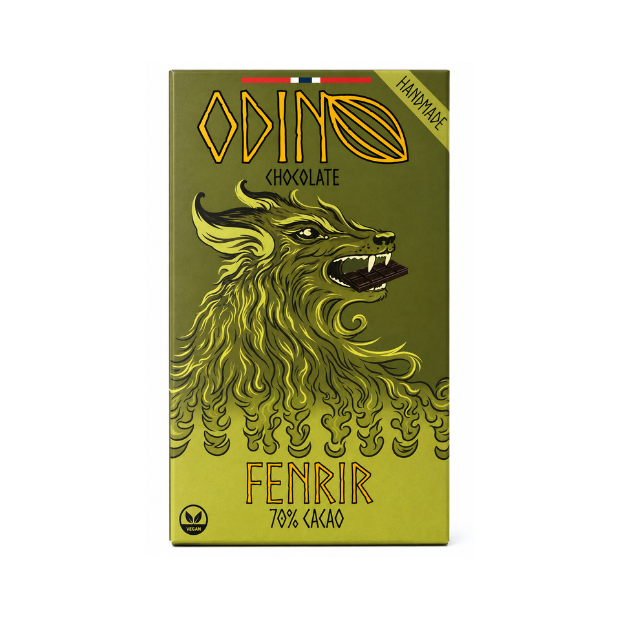 Handmade Dark Chocolate 70% Cocoa - Fenrir mørk sjokolade 70% kakao 60g Odin Chocolate