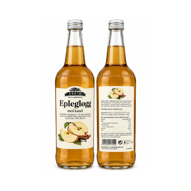 Norwegian apple gløgg with Cinnamon - Eplegløgg med Kanel 700ml Askim