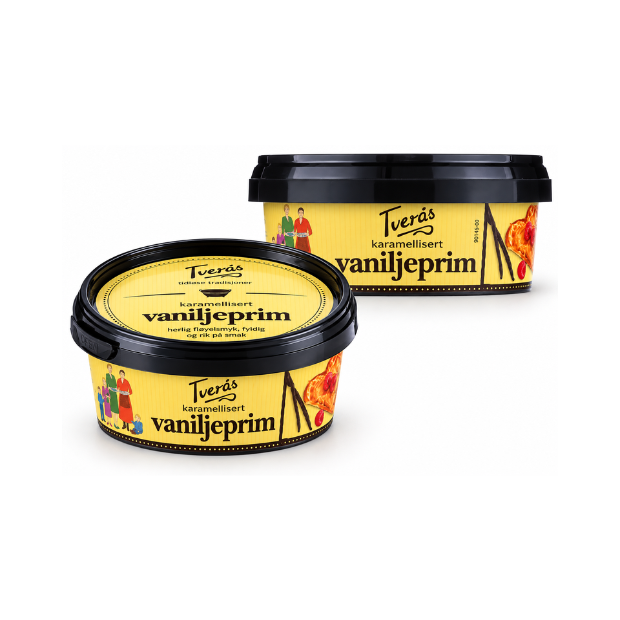 Norwegian caramelized vanilla prim - Tverås Karamellisert Vaniljeprim 170g