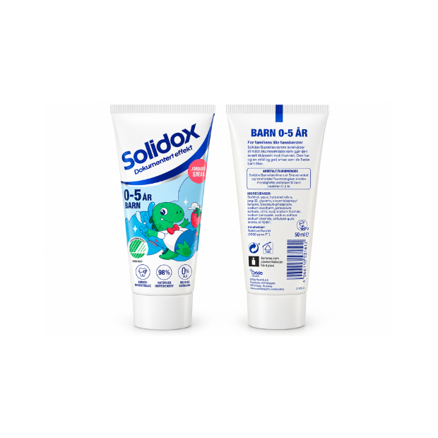 Children’s Toothpaste Strawberry 0-5yrs - Solidox Tannkrem Barn 50ml
