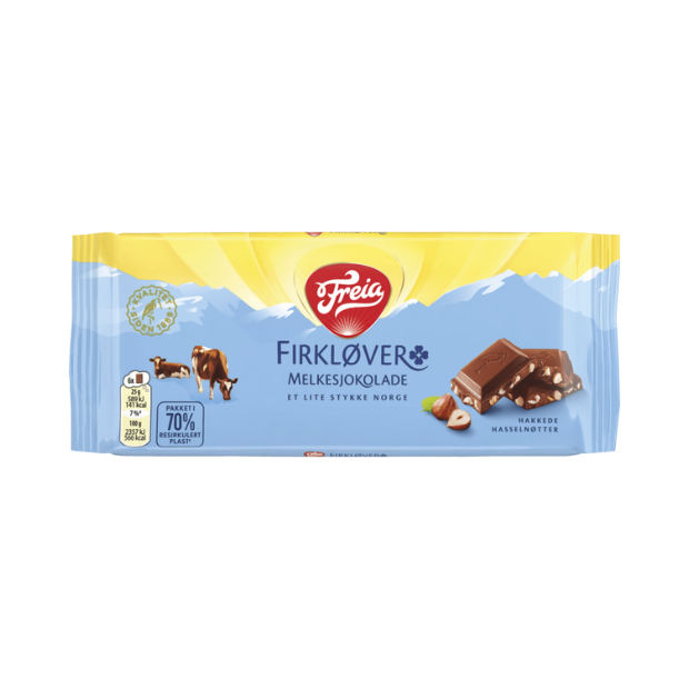 Firkløver Milk Chocolate with Hazelnuts - Firkløver 100g Freia