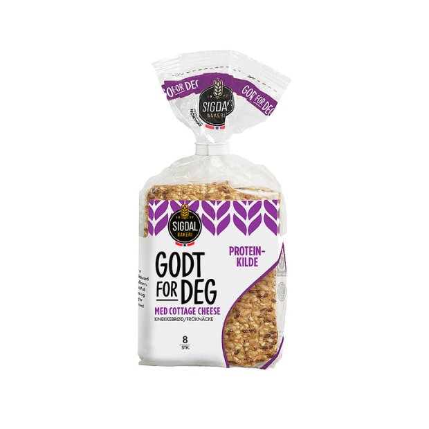 Cottage Cheese Crispbread - Knekkebrød Cottage Cheese 190g Sigdal