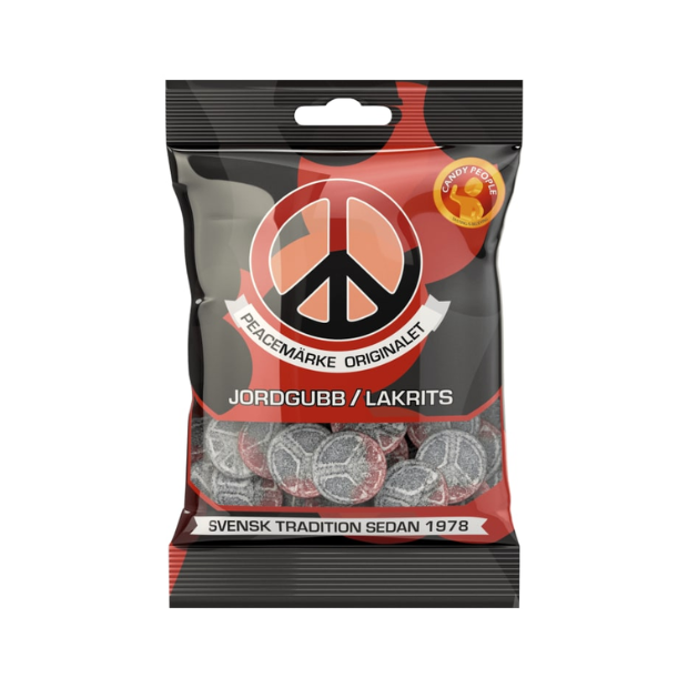 Peace Cola & Licorice Candy - Peacemerke Jordbær&Lakris 80g Jamtgott