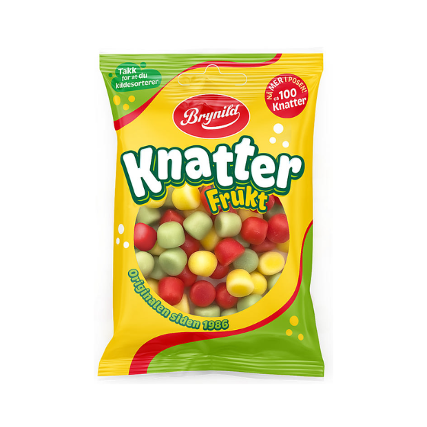 Knatter Frukt Fruit Foam Candy - Knatter Frukt 100g Brynild