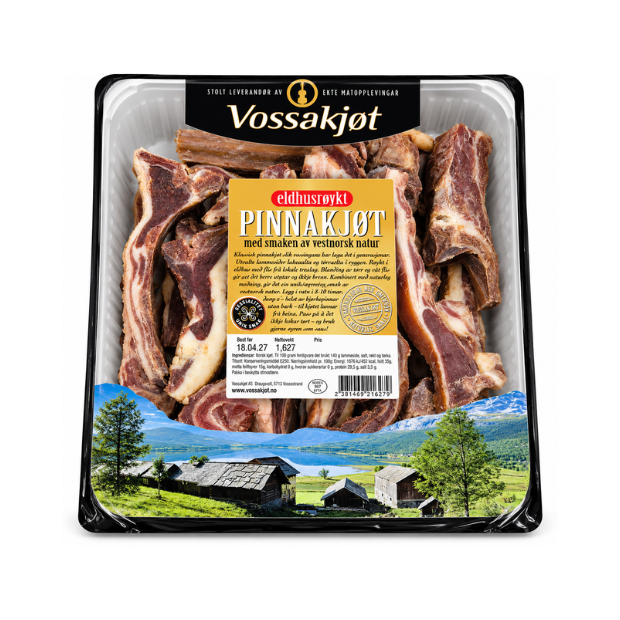Smokehouse-Smoked Pinnekjøtt - Vossakjøt Eldhusrøykt Pinnakjøt ca. 1.8kg