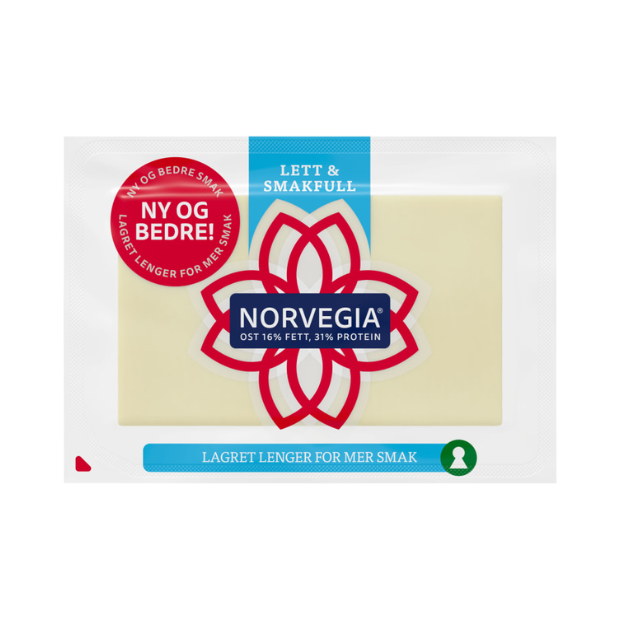 Norvegia Light 16% Cheese - Norvegia Lett 16% Ca1kg Tine
