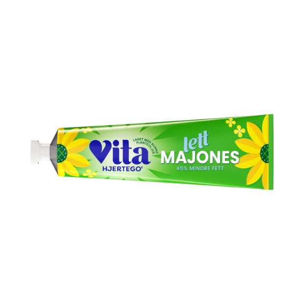 Light Mayonnaise 175g Tube - Majones Lett 175g Tube Vita Hjertego'