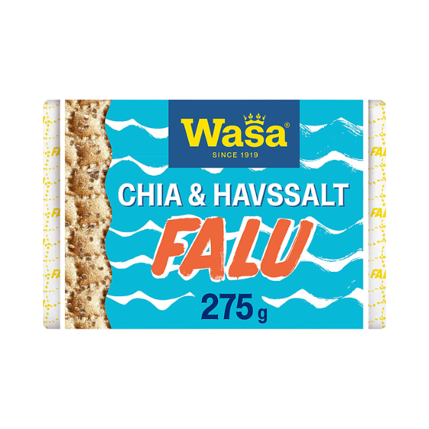 Falu Crispbread with Chia & Sea Salt - Knekkebrød Falu Chia&Havsalt 235g Wasa