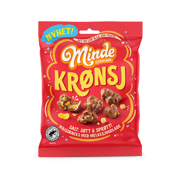 Krønsj Milk Chocolate Corn Crunch - Krønsj 130g Minde