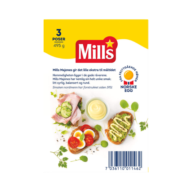 Real Mayonnaise 3-Pack - Majones Ekte 3pk 495g Mills