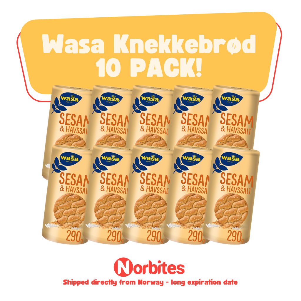 Wasa Knekkebrød Sesam & Havsalt - Crispbread Round Sesame & Sea Salt 290g (10 Pack) | Crispbread | 10-pack, All season, Breakfast and Cereals, Snacks | Wasa