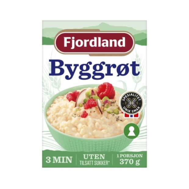 Barley porridge By Skjåkgryn 370g Fjordland (Byggrynsgrøt Av Skjåkgryn) | Porridge | All season, Porridge | Fjordland