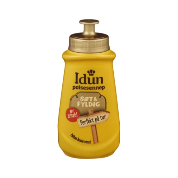 Mustard Sweet & Rich 210g bottle Idun (Sennep Søt&Fyldig) | Mustard Sauce | 17th May Food | Idun
