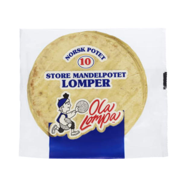 Almond Potato Lefser Large (Mandelpotet Lomper) 10 pieces, 290g Ola Lompa | Lompe | 17th May Food | Ola-Lompa