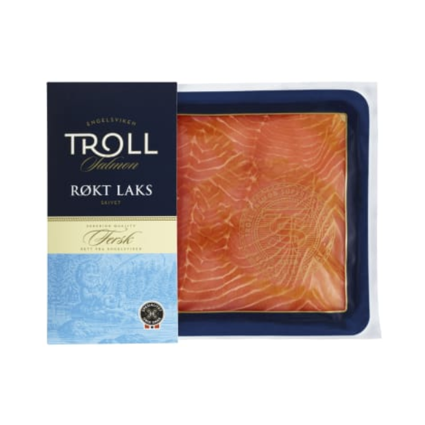 Smoked Salmon Sliced (Laks Røkt skivet) 250g Troll | Smoked Salmon | 17th May Food | Troll
