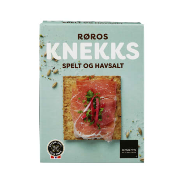 Knekks Crackers with Spelt & Sea Salt, 190g, Røros | Sandwich Crackers | 17th May Food, Party, Snacks | Rørosbakern