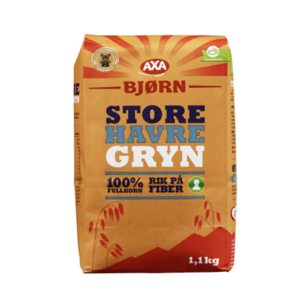 Oatmeal Large (Havregryn Store) 1.1kg Bjørn | Oatmeal | All season, Breakfast and Cereals, Snacks | Axa