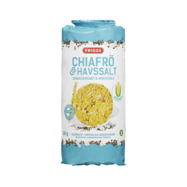 Corn Cakes (Maiskaker) Chia/Sea Salt 130g Friggs | Corn Cakes | All season, Snacks | Friggs