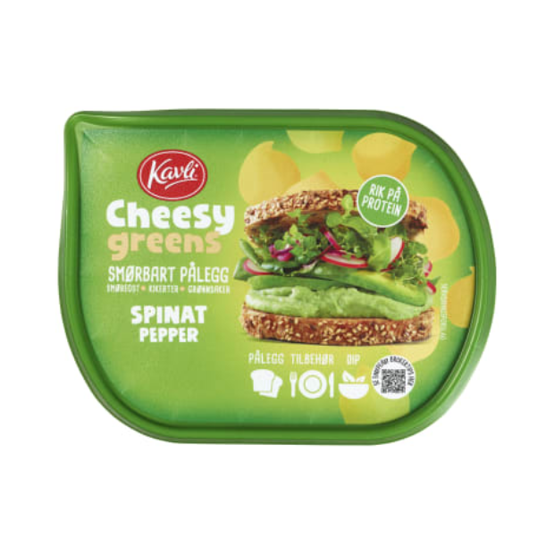 Cheesy Greens Spread with Spinach & Pepper 165g Kavli | Cheese Spreads | Snacks | Kavli
