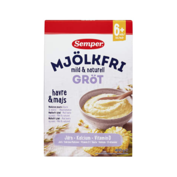 Porridge Dairy-Free Natural 6 months 400g Semper (Grøt Melkefri Naturell 6mnd) | Baby porridge | Baby Food | Semper