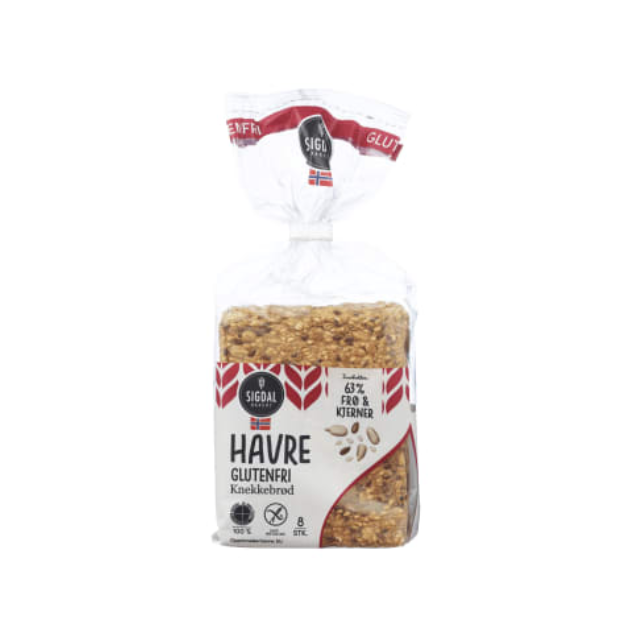 Crispbread Oat Gluten-Free 190g Sigdal (Knekkebrød Havre Gl.Fri ) | Crispbread | All season, Food snacks, Snacks | Sigdal