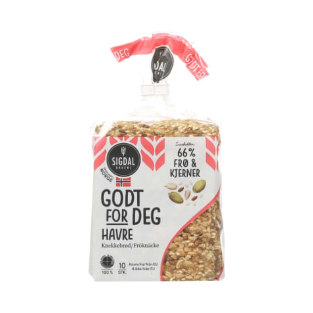 Crispbread Oats 235g Sigdal (Knekkebrød Havre) | Crispbread | All season, Breakfast and Cereals, Snacks | Sigdal