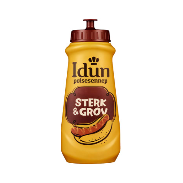 Sausage Mustard Bod Strong & Coarse 490g Idun (Pølsesennep Bod Sterk & Grov) | Mustard Sauce | 17th May Food | Idun