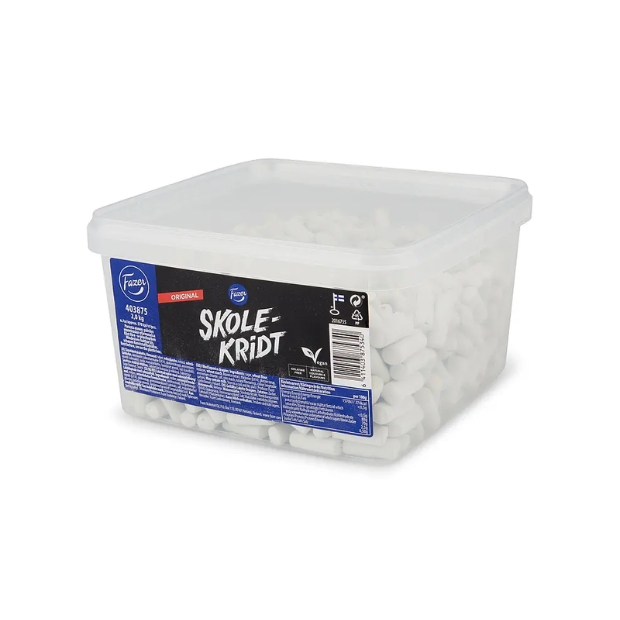 School Chalk Candy – Licorice Candy with Minty Coating, 2.0 kg - Skolekritt Lakris