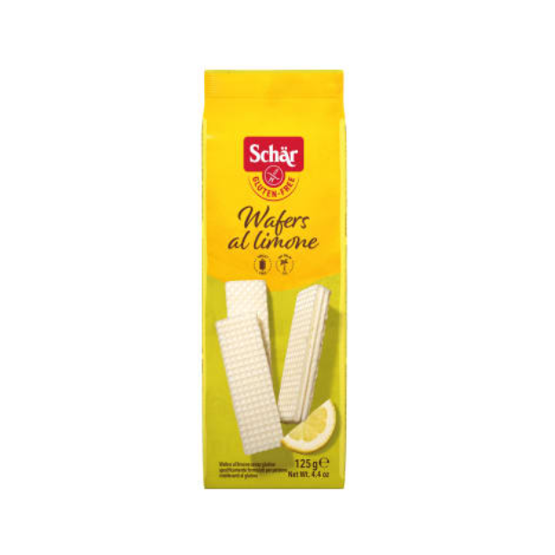 Wafers with Lemon Filling Gluten-Free - Vaffelkjeks Sitronfyll Gl.Fri 125g Schär