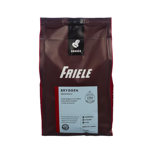 Bryggen Medium Roast Whole Beans - Bryggen mellombrent Hele bønner 500g Friele
