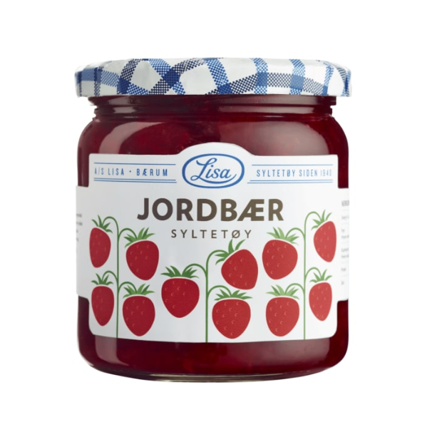 Strawberry Jam 60% Berries - Jordbærsyltetøy 60% Bær 420g Lisa