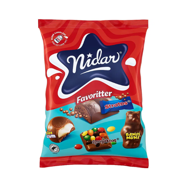 Nidar Favorites 200g, Stratos, Bamsemums, and more- Nidar favoritter 200g | Chocolate | All season, chocolate, Party | Nidar