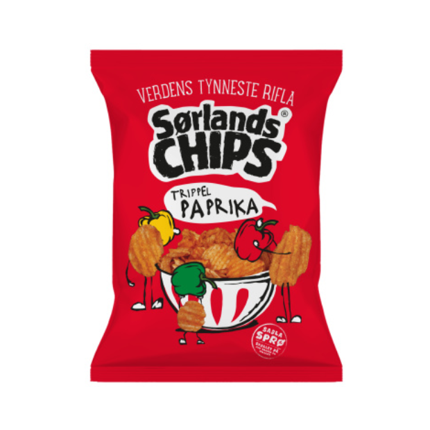 Sørlandschips Trippel Paprika 275g | Potato Chips | All season, Party, Potato Chips, Snacks | Sørlandschips