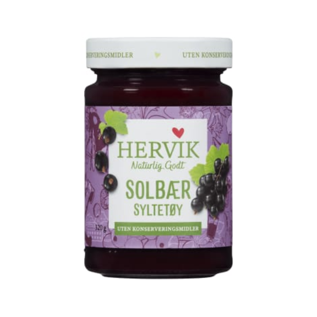 Blackcurrant Jam - Solbærsyltetøy 320g Hervik
