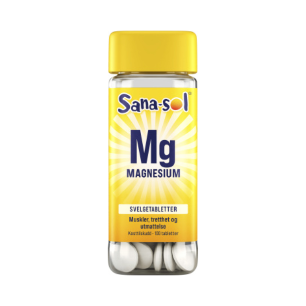 Magnesium Swallow Tablets 100 pcs - Magnesium Svelgetablett 100stk Sana-sol