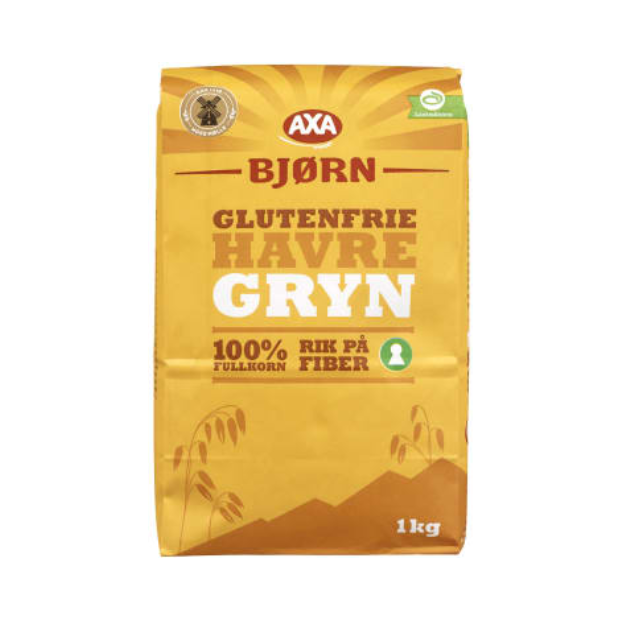 Gluten-Free Rolled Oats Large 1kg - Havregryn Store glutenfri 1kg Axa